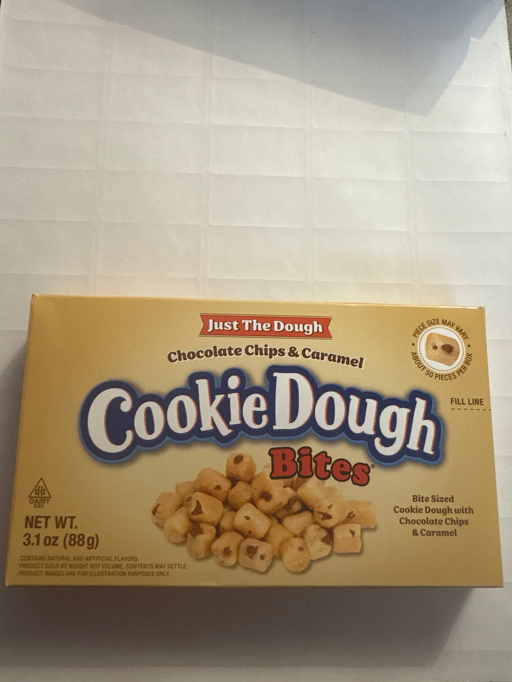 CHOCOLATE CHIP AND CARAMEL COOKIE DOUGH BITES